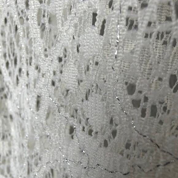 Y2K Charlotte Russe Lace Vest  Metallic Silver Threading SZ XL Fairy Cottage - Picture 6 of 7